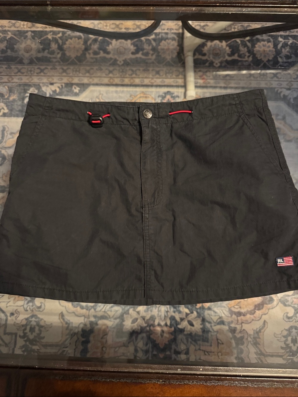Ralph Lauren Black Mini Skirt with Red Accent